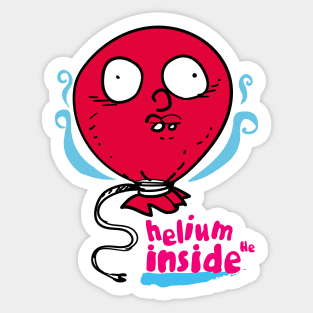 helium inside funny cartoon Sticker